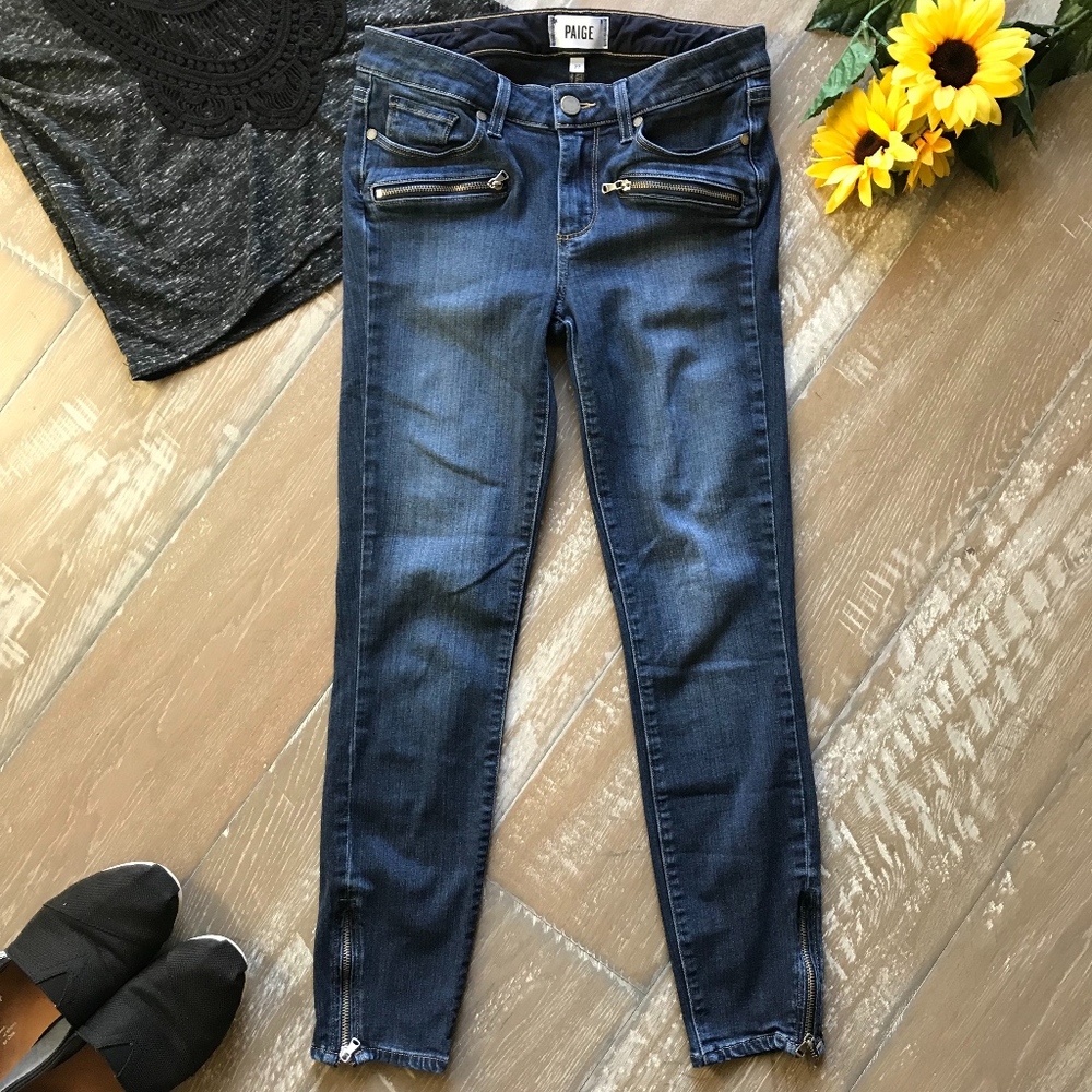 Paige skinny ankle zip crops capris - size 27